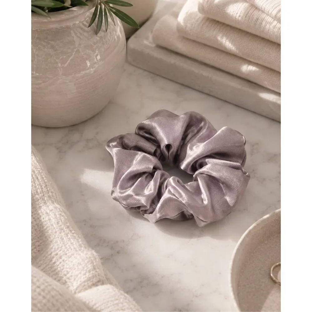 Five Shades of Summer Satin Scrunchies Set of 5 Pastel Hair Ties